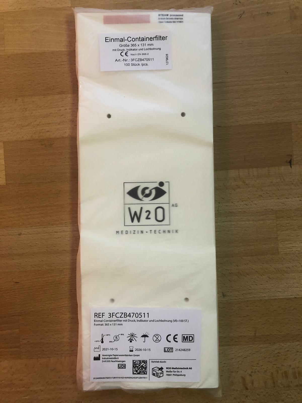 Einmalcontainerfilter mit Indikator für Sterilisierbehälter 23M/G  Einmalcontainerfilter mit Indikator für Sterilisierbehälter 23M/G