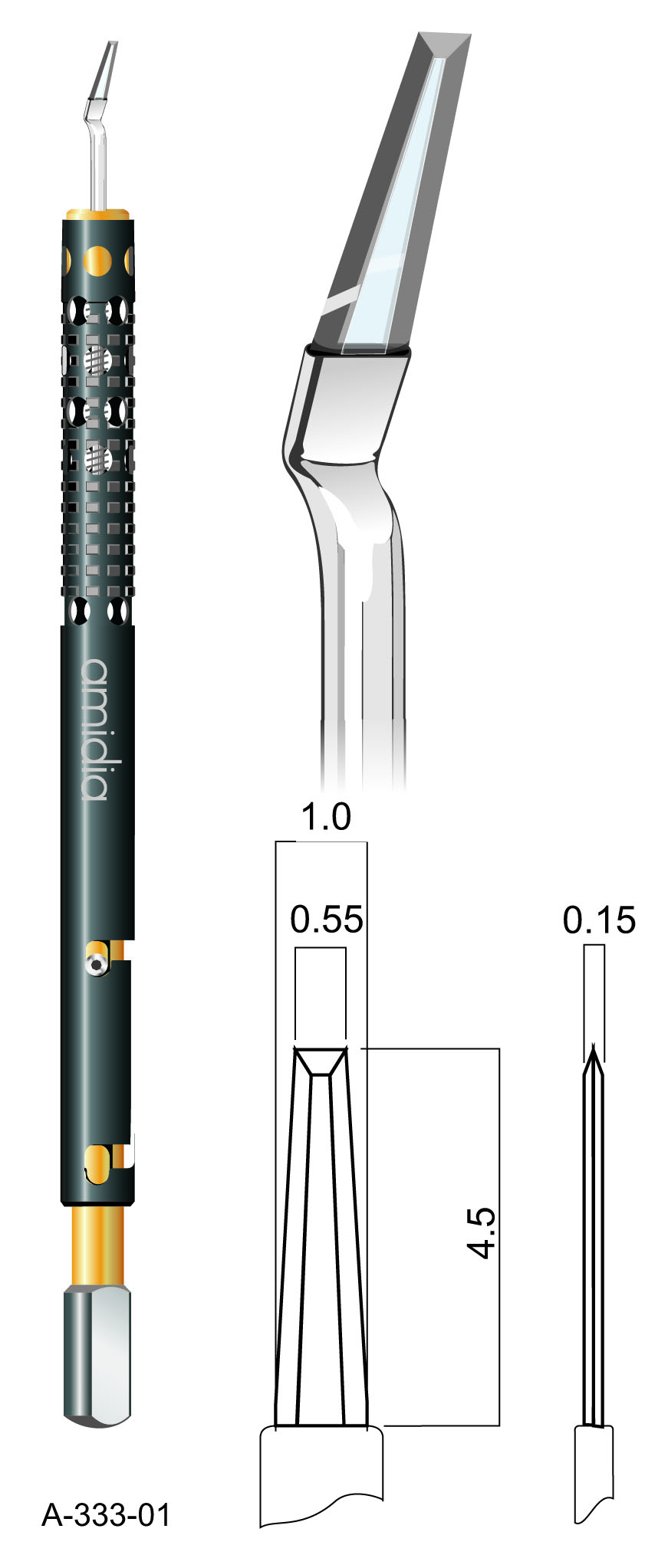 Diamantmesser für Glaukomchirurgie  Diamantmesser für Glaukomchirurgie