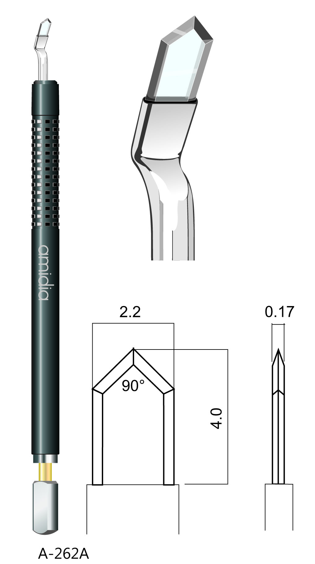 Diamant Clear Cornea Messer 2.2 mm.