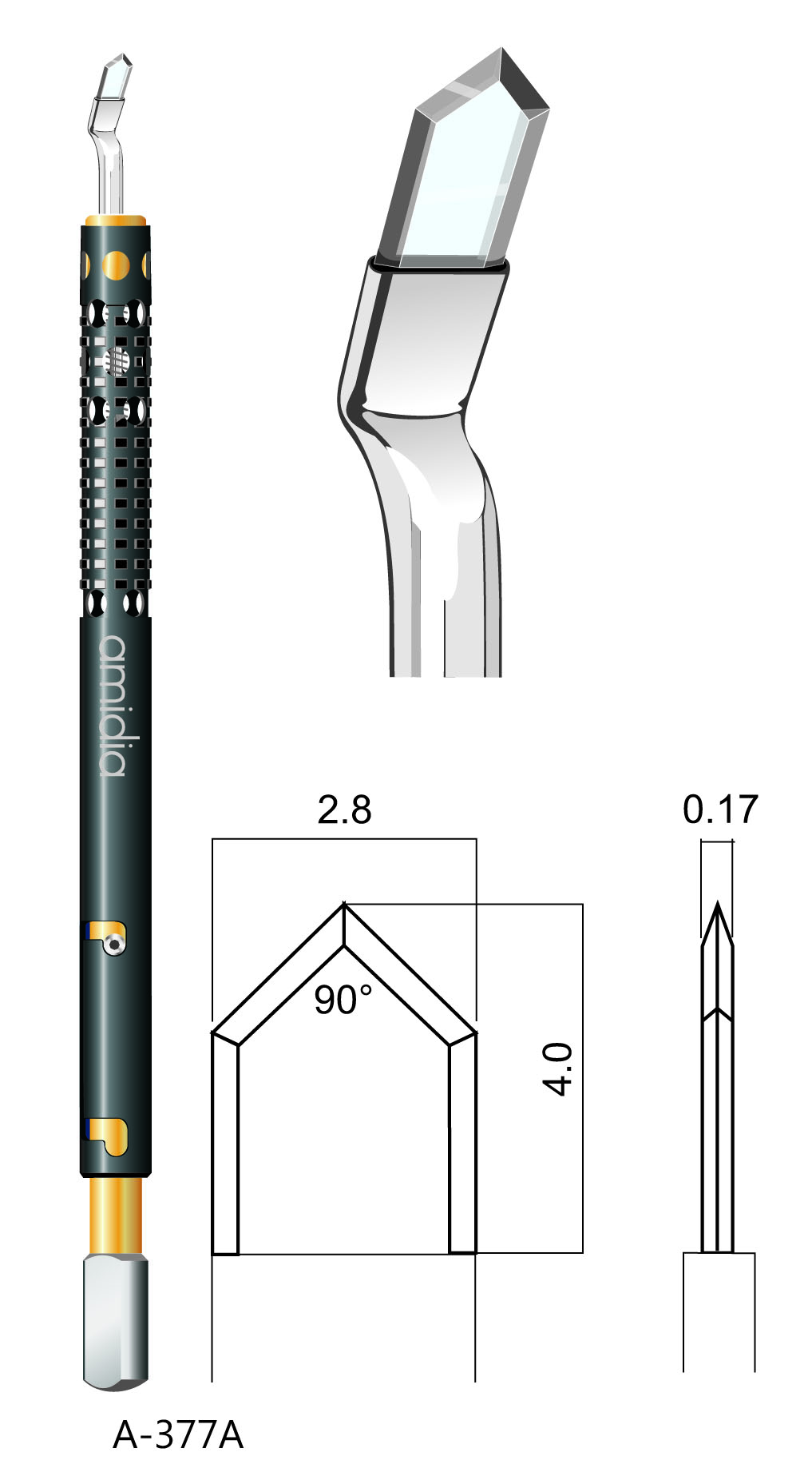 Diamant Clear Cornea Messer 2,8 mm. Bajonettverschluss Diamant Clear Cornea Messer 2,8 mm. Bajonettverschluss